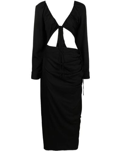 Christopher Esber Cut-out Long-sleeved Dress - Black