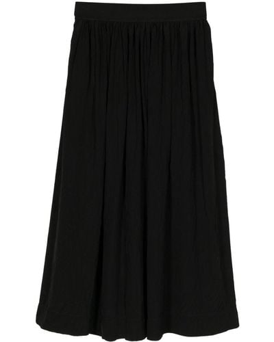 Uma Wang Gathered-detail Midi Skirt - Black