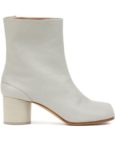 Maison Margiela Tabi 60mm Leather Ankle Boots - White