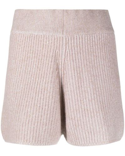Allude Ribbed Cashmere Shorts - Pink