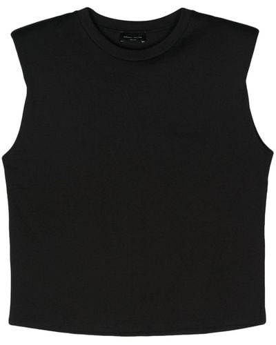 Roberto Collina T-shirt en coton à épaulettes - Noir