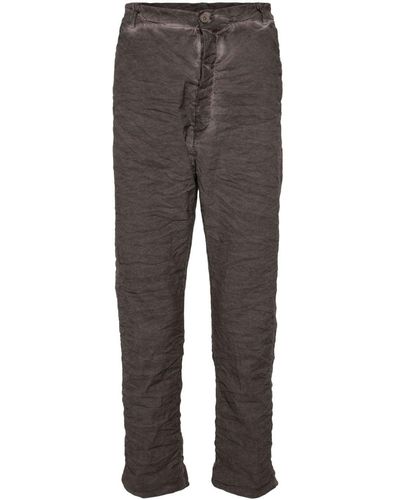 Poeme Bohemien Crease-effect Straight Trousers - Grey