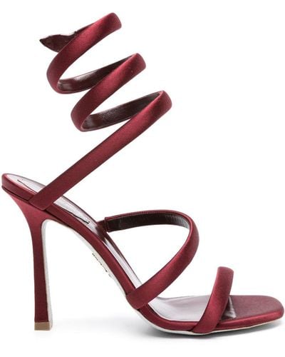 Rene Caovilla Bulgari 105 Satin Ankle Wrap Sandals - Women's - Calf Leather/satin - Pink