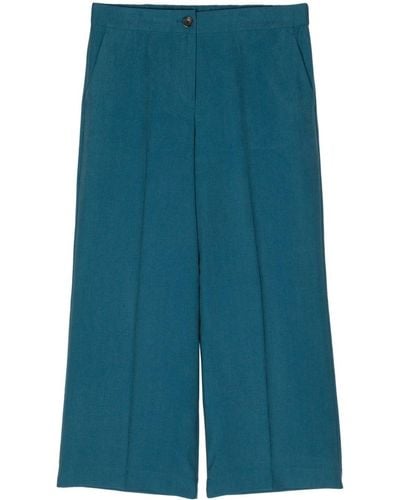 PS by Paul Smith Pressed-crease Palazzo Trousers - Blue