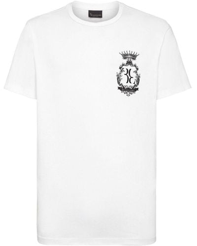 Billionaire T-Shirt mit Logo-Print - Weiß