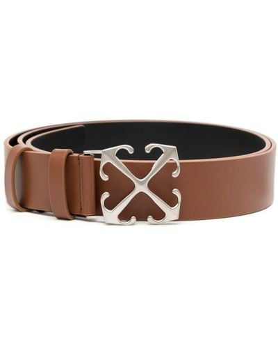 Off-White c/o Virgil Abloh Arrow-buckle Leather Belt - Brown