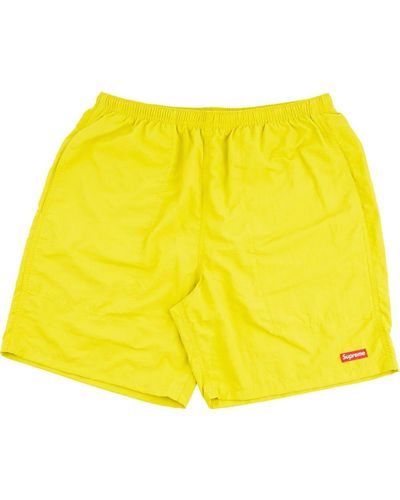 Supreme Box-logo Swim Shorts - Yellow