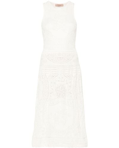 Twin Set Knitted Midi Skirt - White