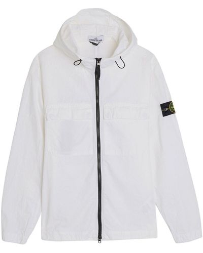 Stone Island Compass-patch Cotton Hooded Jacket - Grey