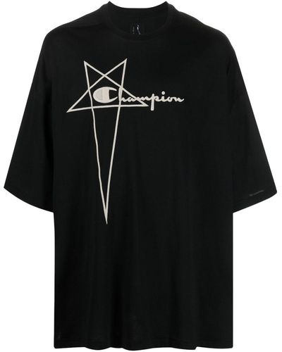 Rick Owens X Champion Tommy Logo-print T-shirt - Black
