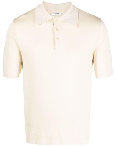 Sandro Short-sleeve Cotton Polo Shirt - Natural