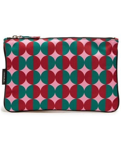 La DoubleJ Geometric-print Clutch - Red