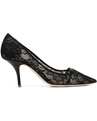 Malone Souliers Lace-pattern Pointed Court Shoes - White