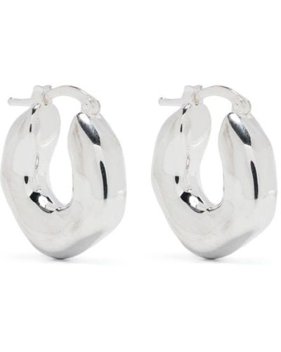 Jil Sander Sculpted Chunky Hoop Earrings - White