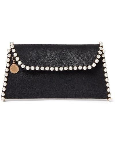 Stella McCartney Falabella Pearl-detail Clutch Bag - Black