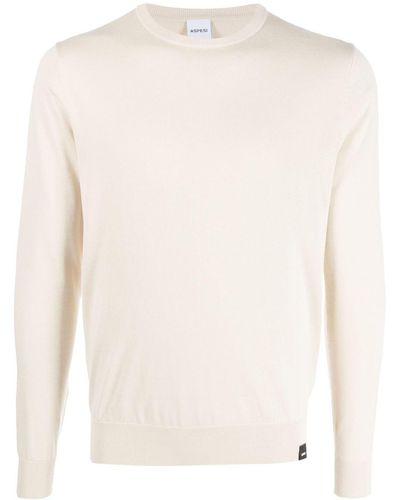 Aspesi Long-sleeve Fine-knit Sweater - White