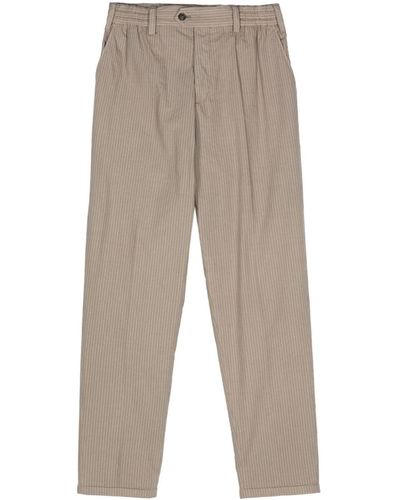 PT Torino Pressed-crease tapered trousers - Natur