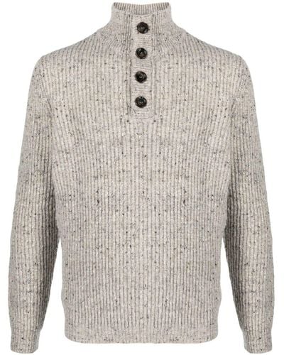 Aspesi High-neck Wool Sweater - Gray