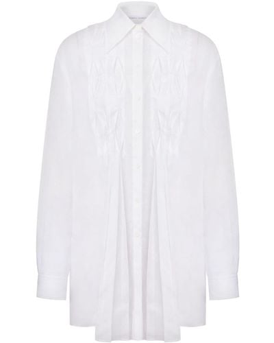 Alberta Ferretti Pleated Cotton Shirt - White