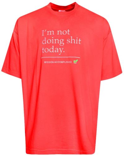 Vetements T-Shirt mit grafischem Print - Rot
