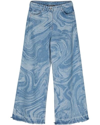 Patrizia Pepe Weite High-Rise-Jeans - Blau