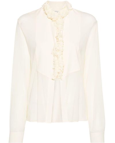 Philosophy Di Lorenzo Serafini Semi-transparente Bluse mit Rüschendetail - Weiß