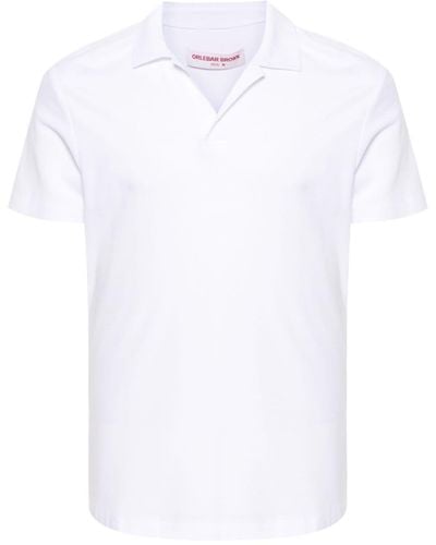 Orlebar Brown Polo Felix con cuello cubano - Blanco