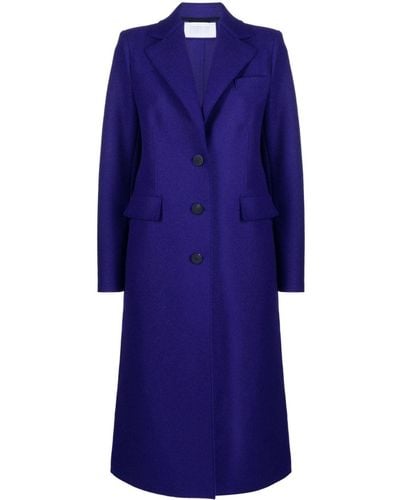 Harris Wharf London Single-breasted Buttoned Wool Coat - Blue