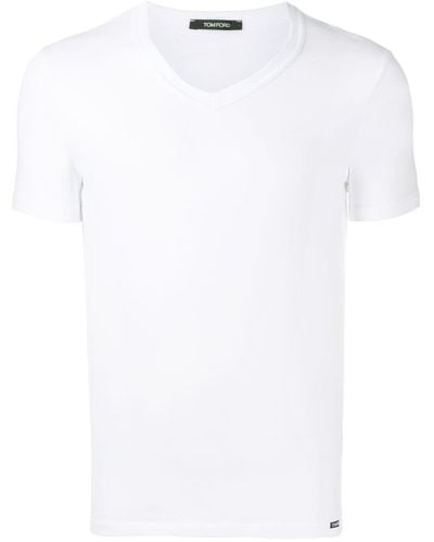 Tom Ford T-shirt à col v - Blanc