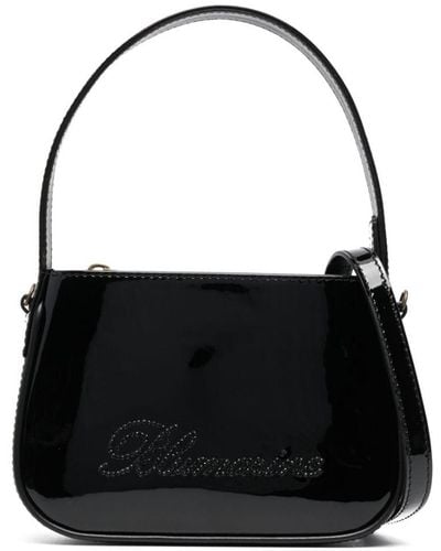 Blumarine Mini sac en cuir à détail de logo - Noir