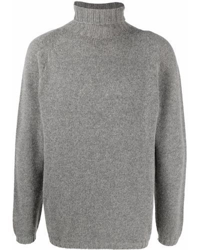 Lardini Roll-neck Wool-blend Jumper - Grey