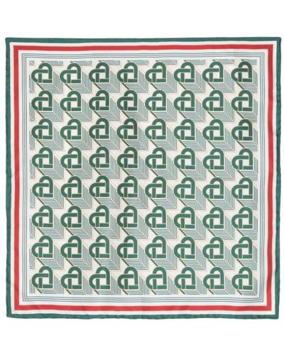 Casablancabrand Heart Monogram Silk Foulard - Green