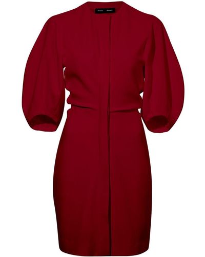 Proenza Schouler Goldie Puff-sleeve Minidress - Red