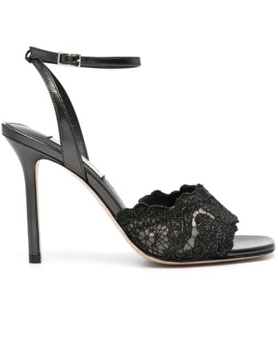 Arteana Floral-lace Strap 105mm Sandals - Black