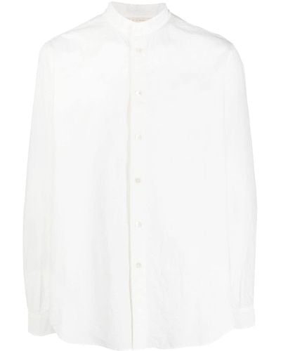 Forme D'expression Band-collar Cotton Shirt - White