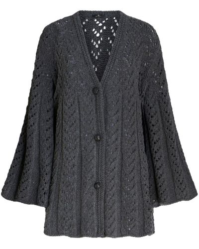 Etro Button-down Wool Cardi-coat - Black