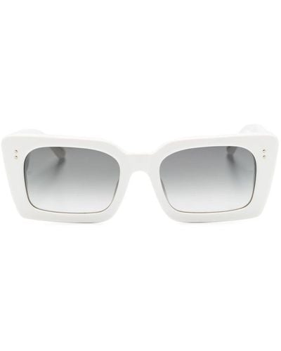 Linda Farrow Gafas de sol con montura rectangular - Blanco