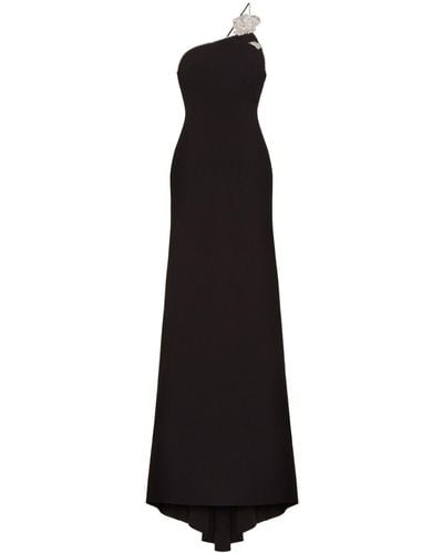 Valentino Garavani One-shoulder Floor-length Silk Gown - Black