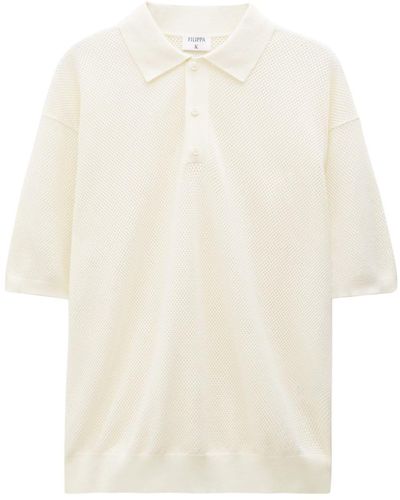 Filippa K Short-sleeved Mesh Polo Shirt - White