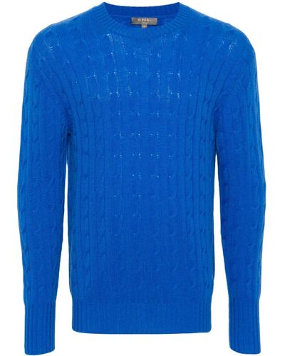 N.Peal Cashmere Maglione Thames - Blu