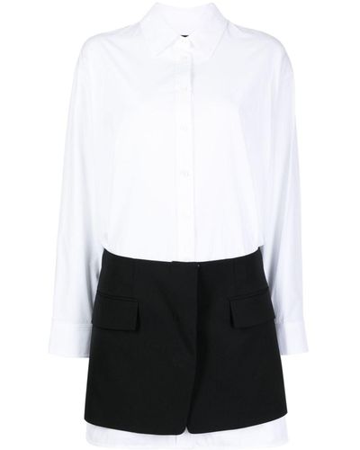 Juun.J Long-sleeve Panelled Shirtdress - White