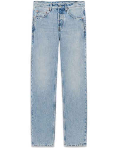 Saint Laurent Ausgeblichene Straight-Leg-Jeans - Blau