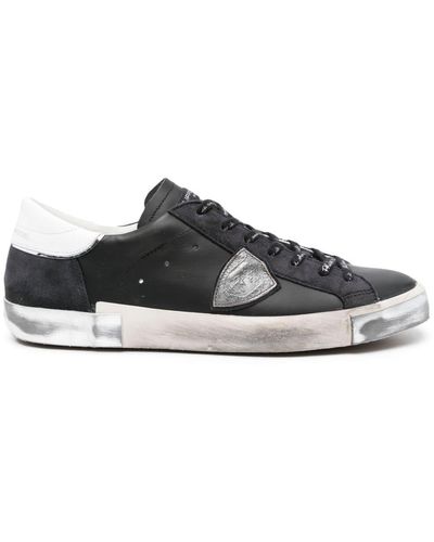 Philippe Model Prsx Leather Trainers - Grey