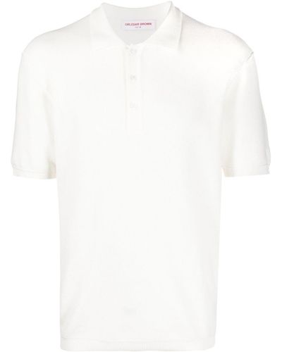 Orlebar Brown Piqué-weave Design Polo Shirt - White