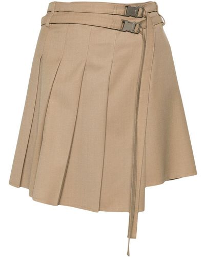 LVIR Unbalance Pleated Miniskirt - Natural