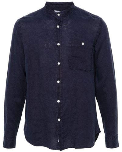 Woolrich Langärmeliges Hemd aus Leinen - Blau
