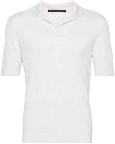 Tagliatore Pavel Silk Polo Shirt - White