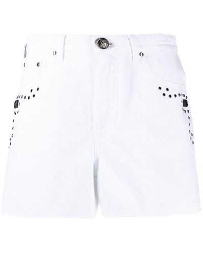 Jacob Cohen Leaf Stud-detail Shorts - White