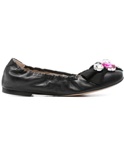 Casadei Queen Bee Ballerina Shoes - Black