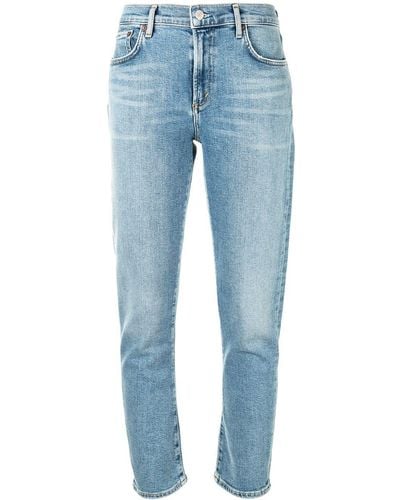 Agolde Cropped Mid-rise Skinny Jeans - Blue